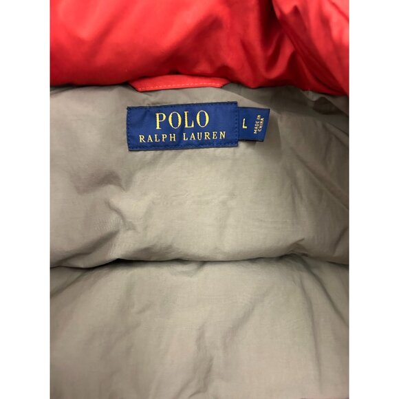 VTG Polo Ralph Lauren Orange Puffer Vest L With Embroidered Logo Mens Outerwear - Picture 3 of 13